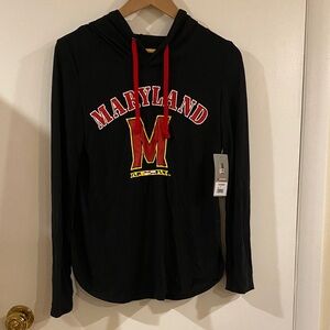 Maryland Terrapins, UMCP, Colosseum Black Hoodie with Red Logo